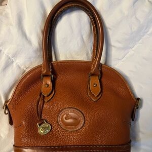 Vintage Dooney & Bourke Pebbled Leather Satchel in Cognac
